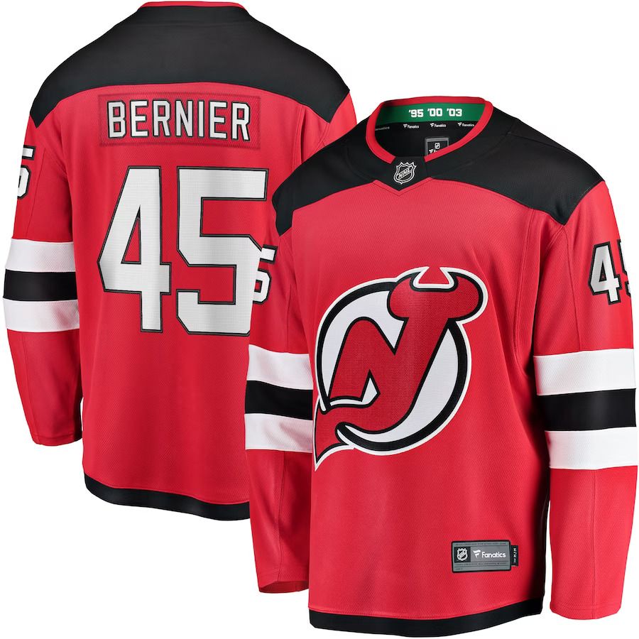 Men New Jersey Devils #45 Jonathan Bernier Fanatics Branded Red Breakaway Player NHL Jersey
